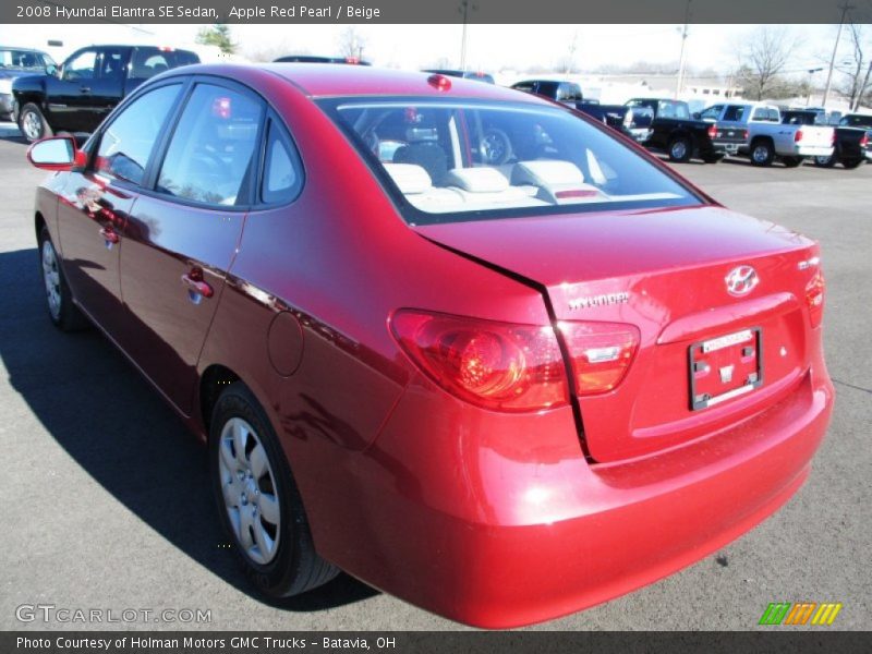 Apple Red Pearl / Beige 2008 Hyundai Elantra SE Sedan