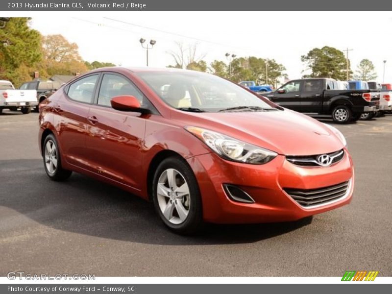 Volcanic Red / Beige 2013 Hyundai Elantra GLS