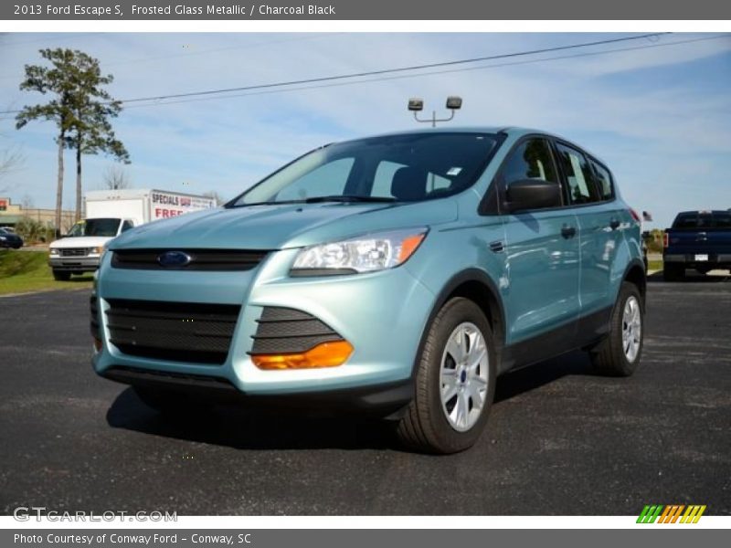 Frosted Glass Metallic / Charcoal Black 2013 Ford Escape S