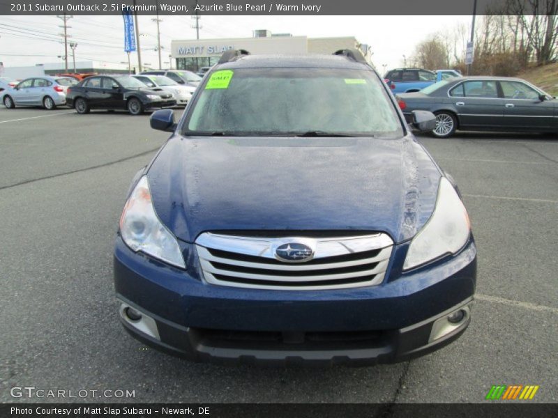 Azurite Blue Pearl / Warm Ivory 2011 Subaru Outback 2.5i Premium Wagon