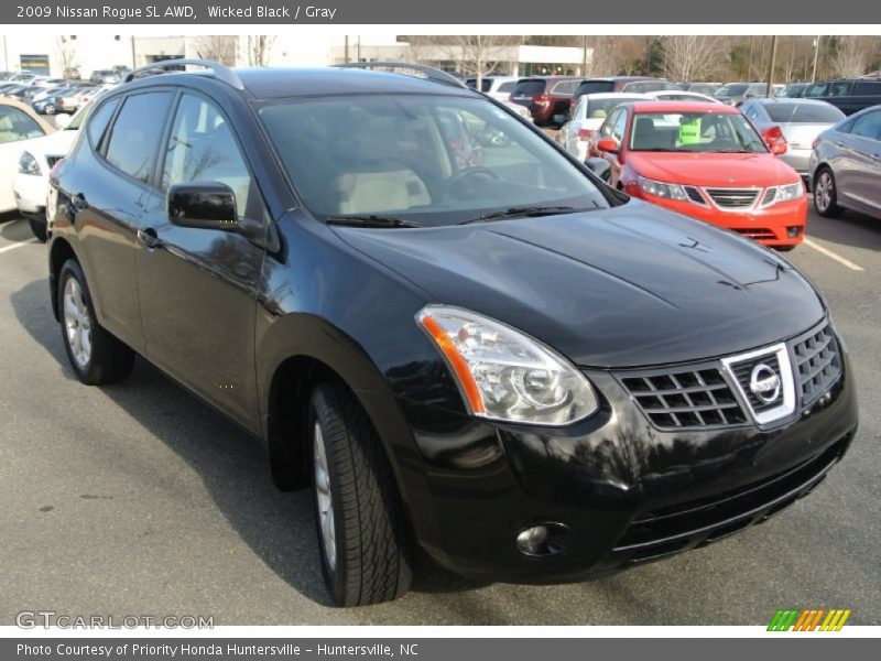 Wicked Black / Gray 2009 Nissan Rogue SL AWD