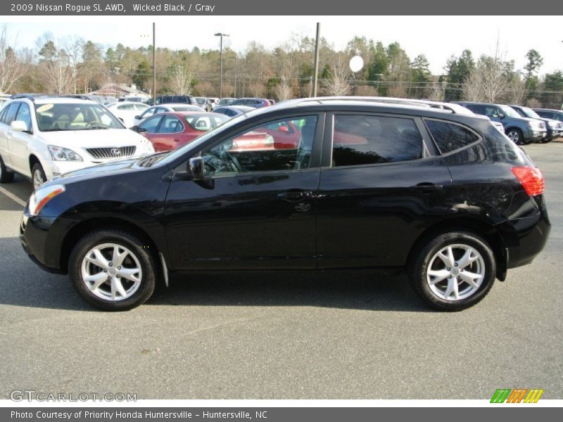 Wicked Black / Gray 2009 Nissan Rogue SL AWD