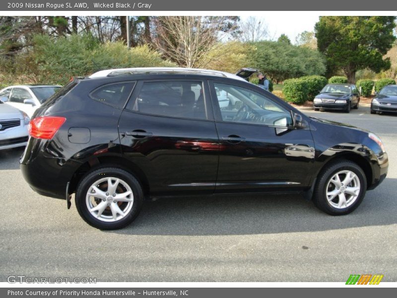 Wicked Black / Gray 2009 Nissan Rogue SL AWD
