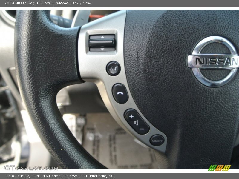 Wicked Black / Gray 2009 Nissan Rogue SL AWD