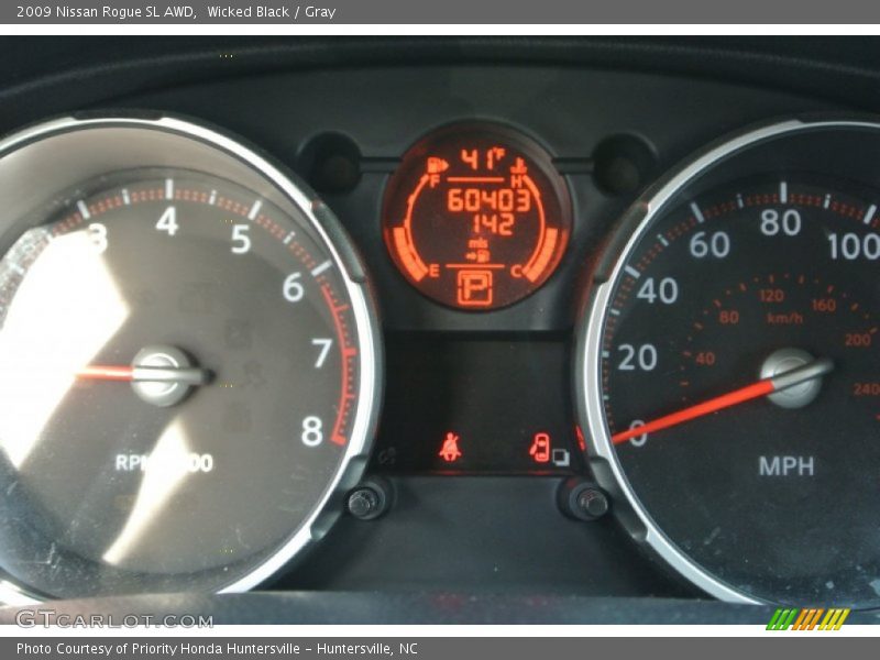 Wicked Black / Gray 2009 Nissan Rogue SL AWD