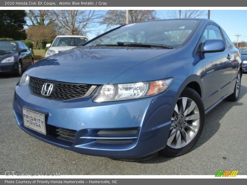 Atomic Blue Metallic / Gray 2010 Honda Civic EX Coupe