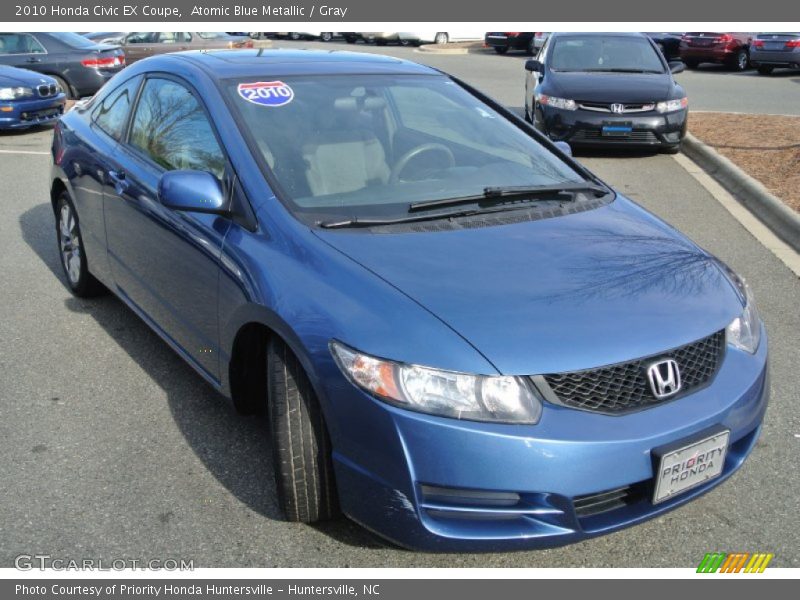Atomic Blue Metallic / Gray 2010 Honda Civic EX Coupe