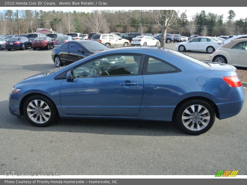 Atomic Blue Metallic / Gray 2010 Honda Civic EX Coupe