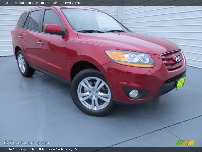 Sonoran Red / Beige 2011 Hyundai Santa Fe Limited