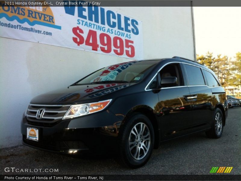 Crystal Black Pearl / Gray 2011 Honda Odyssey EX-L