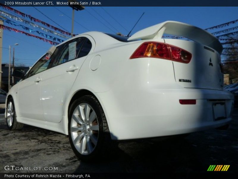 Wicked White Satin / Black 2009 Mitsubishi Lancer GTS