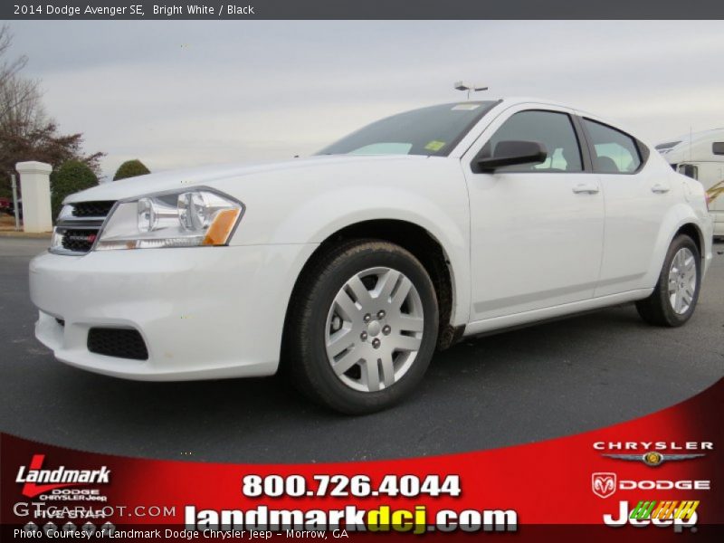 Bright White / Black 2014 Dodge Avenger SE