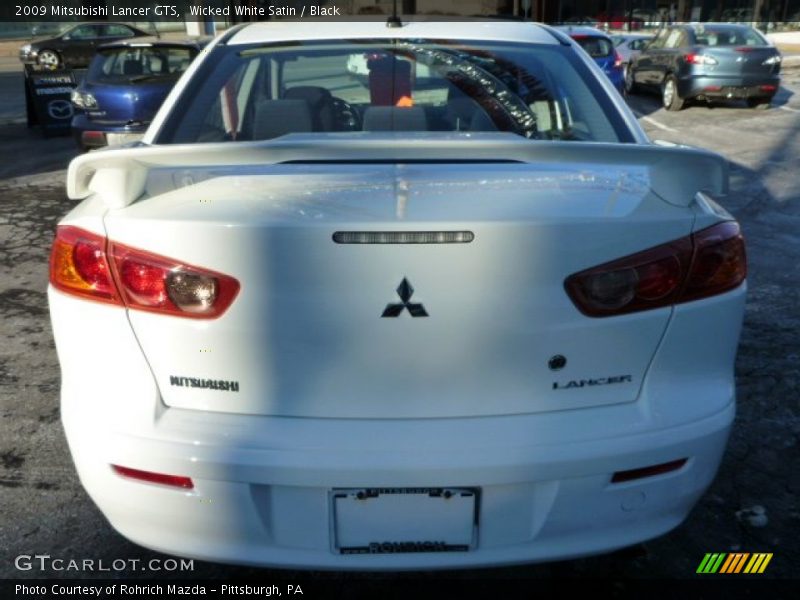 Wicked White Satin / Black 2009 Mitsubishi Lancer GTS