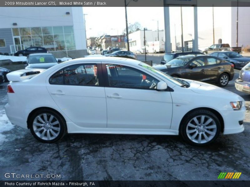 Wicked White Satin / Black 2009 Mitsubishi Lancer GTS