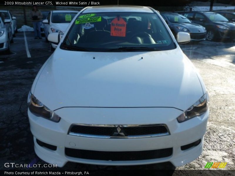Wicked White Satin / Black 2009 Mitsubishi Lancer GTS