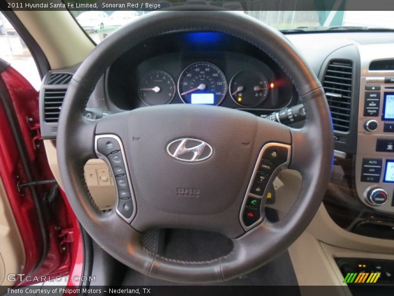 Sonoran Red / Beige 2011 Hyundai Santa Fe Limited