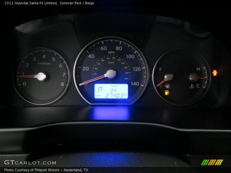 Sonoran Red / Beige 2011 Hyundai Santa Fe Limited