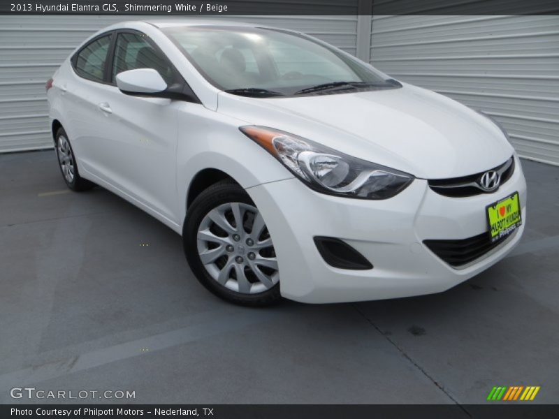 Shimmering White / Beige 2013 Hyundai Elantra GLS