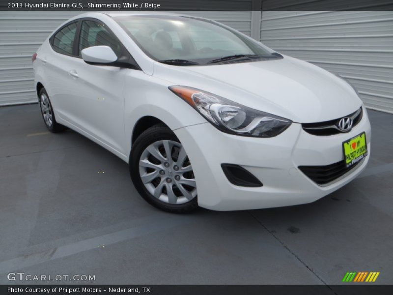 Shimmering White / Beige 2013 Hyundai Elantra GLS