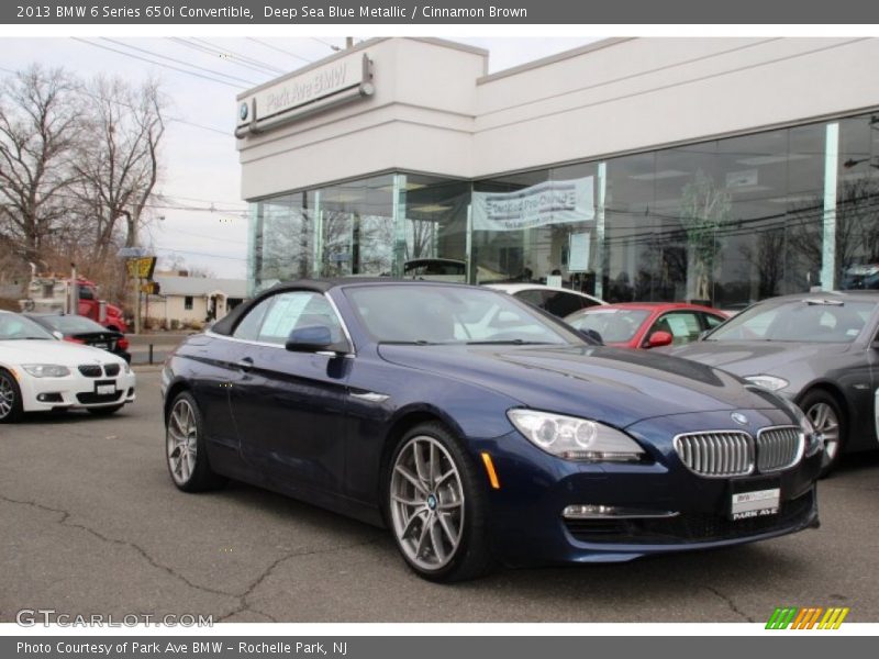 Deep Sea Blue Metallic / Cinnamon Brown 2013 BMW 6 Series 650i Convertible