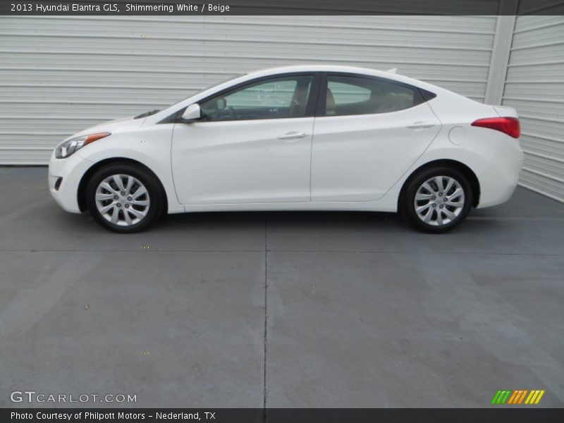 Shimmering White / Beige 2013 Hyundai Elantra GLS