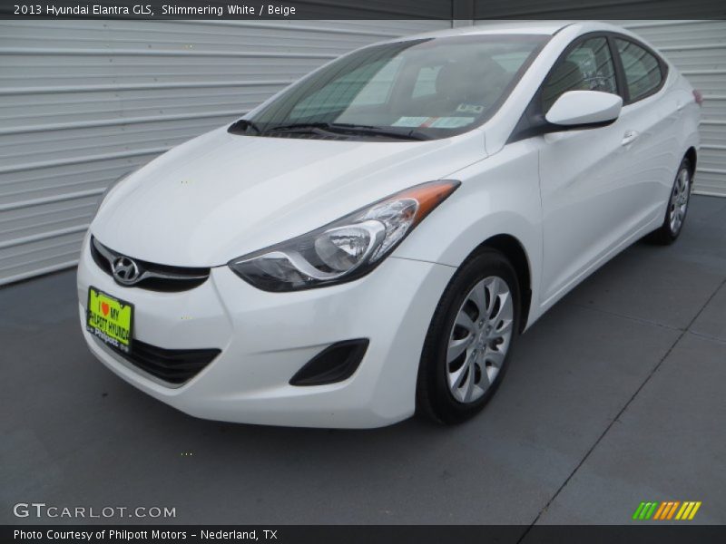 Shimmering White / Beige 2013 Hyundai Elantra GLS