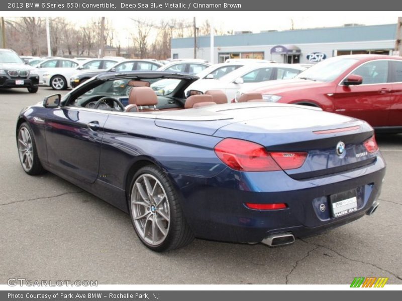 Deep Sea Blue Metallic / Cinnamon Brown 2013 BMW 6 Series 650i Convertible