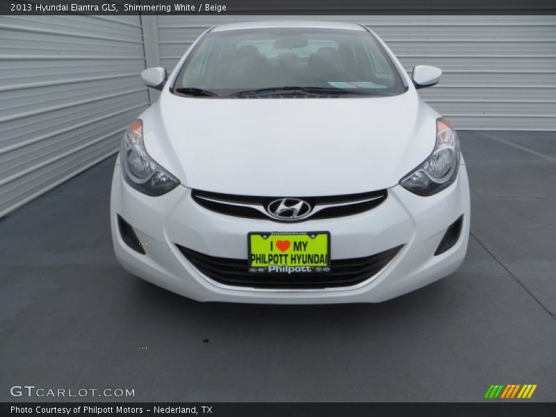 Shimmering White / Beige 2013 Hyundai Elantra GLS