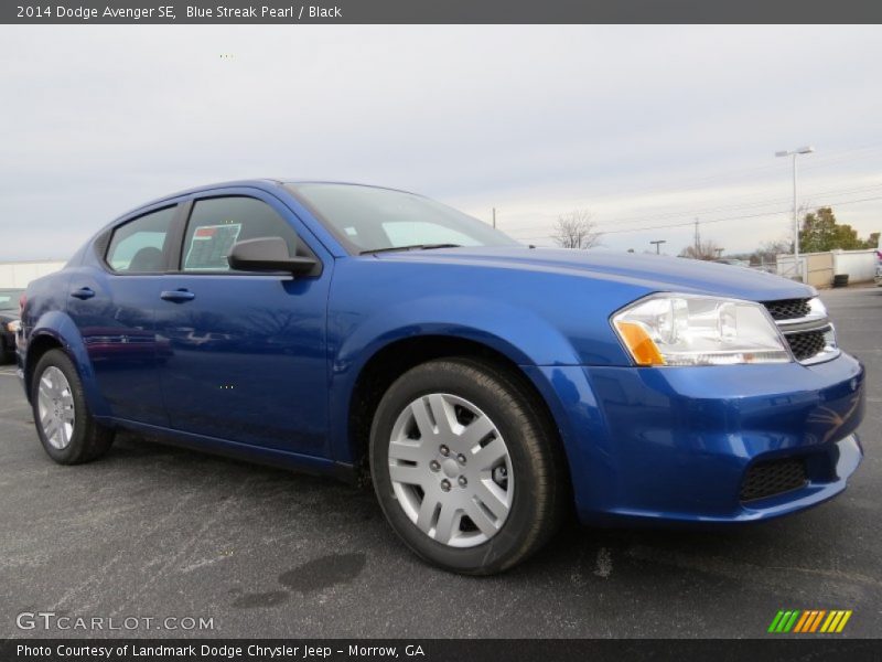 Blue Streak Pearl / Black 2014 Dodge Avenger SE