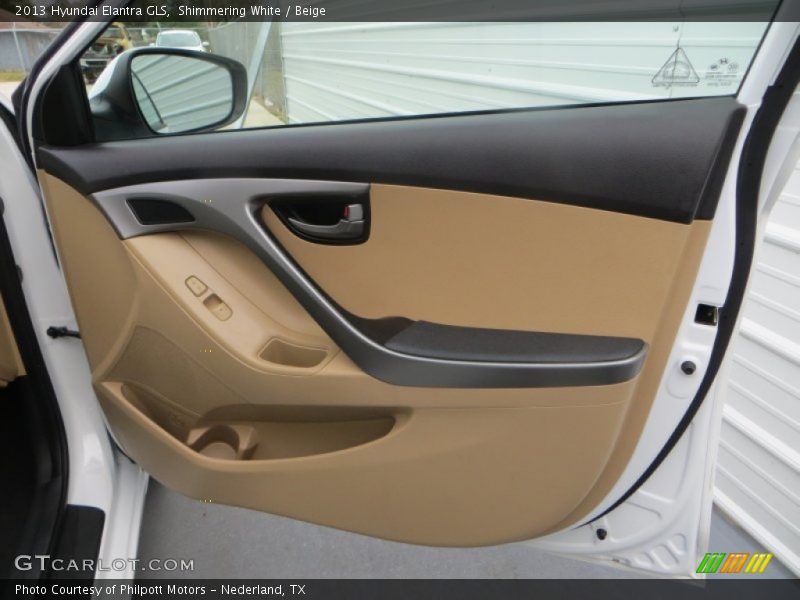 Shimmering White / Beige 2013 Hyundai Elantra GLS