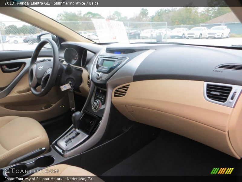 Shimmering White / Beige 2013 Hyundai Elantra GLS
