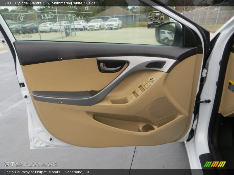 Shimmering White / Beige 2013 Hyundai Elantra GLS