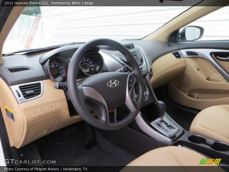 Shimmering White / Beige 2013 Hyundai Elantra GLS