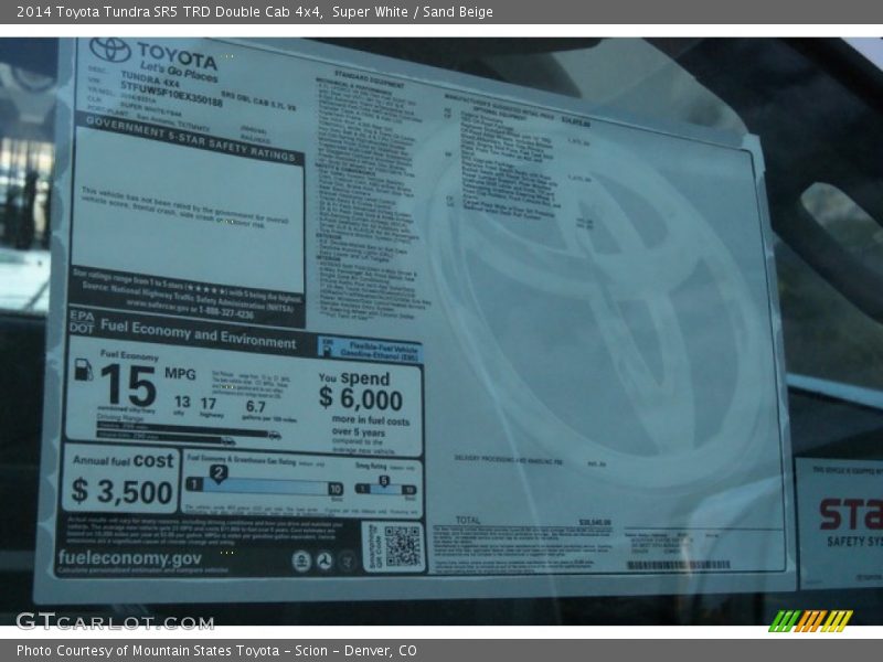 Super White / Sand Beige 2014 Toyota Tundra SR5 TRD Double Cab 4x4
