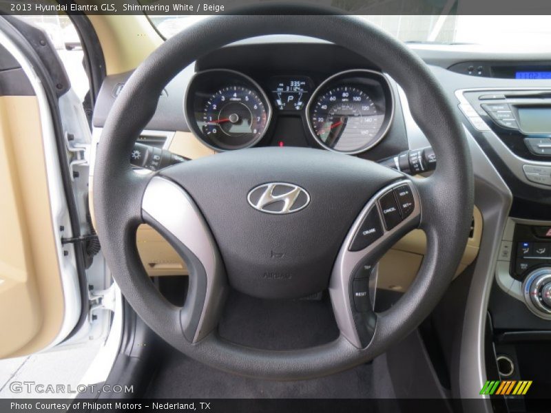 Shimmering White / Beige 2013 Hyundai Elantra GLS