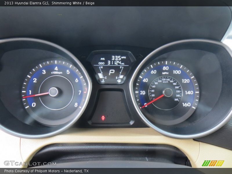 Shimmering White / Beige 2013 Hyundai Elantra GLS