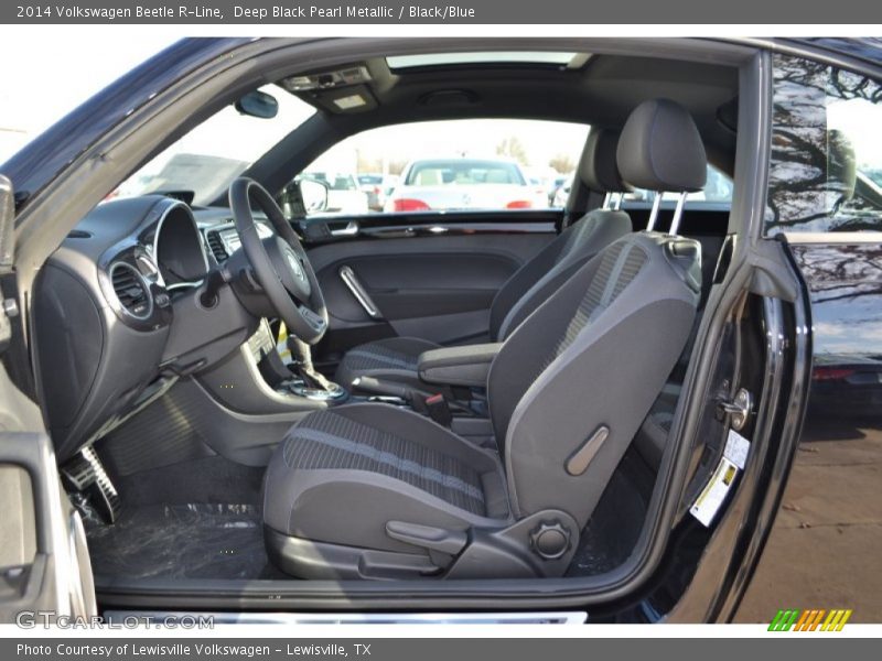 Deep Black Pearl Metallic / Black/Blue 2014 Volkswagen Beetle R-Line