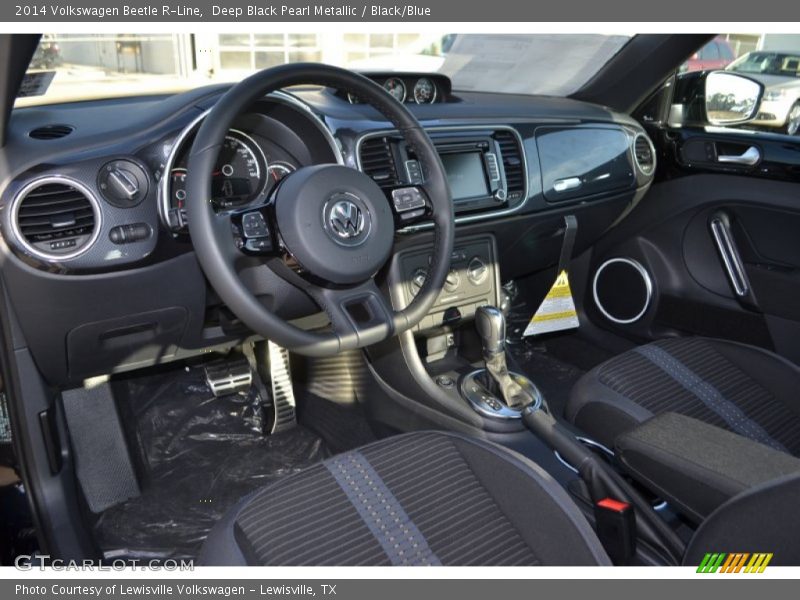 Deep Black Pearl Metallic / Black/Blue 2014 Volkswagen Beetle R-Line