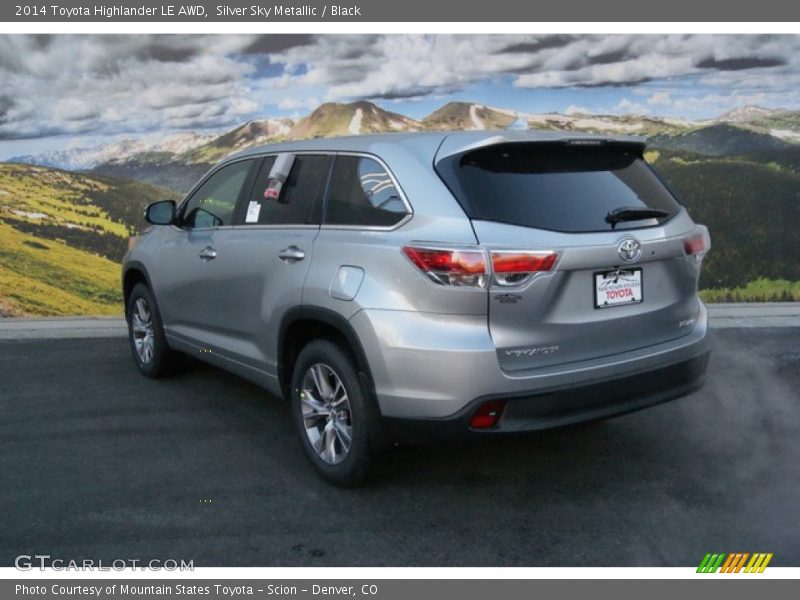 Silver Sky Metallic / Black 2014 Toyota Highlander LE AWD