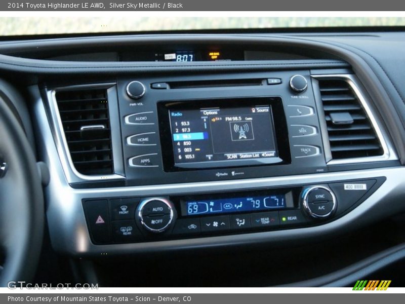 Controls of 2014 Highlander LE AWD