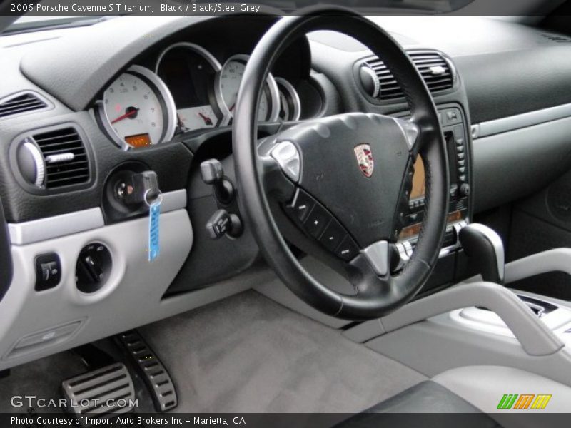 Black / Black/Steel Grey 2006 Porsche Cayenne S Titanium