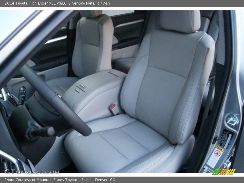Front Seat of 2014 Highlander XLE AWD