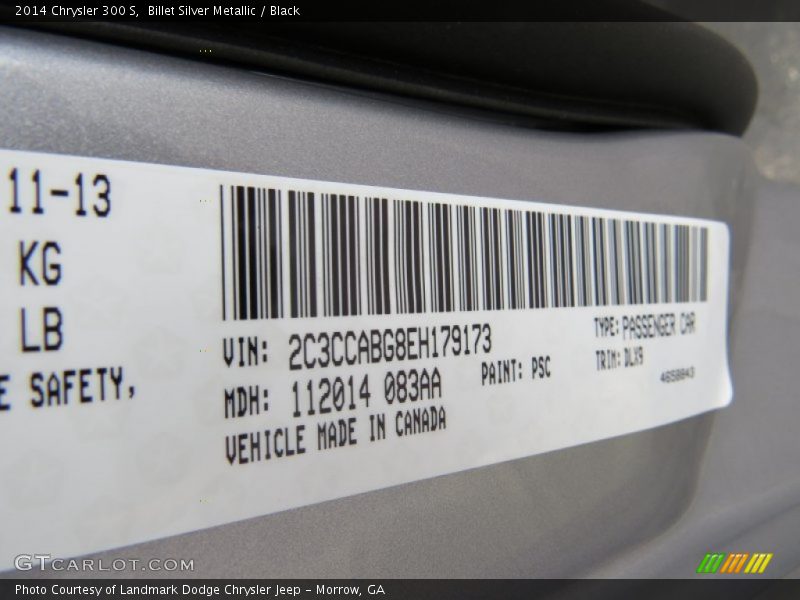 Billet Silver Metallic / Black 2014 Chrysler 300 S