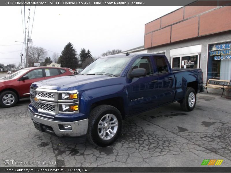 Blue Topaz Metallic / Jet Black 2014 Chevrolet Silverado 1500 LT Double Cab 4x4