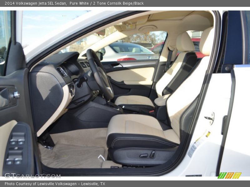 Pure White / 2 Tone Cornsilk Beige/Black 2014 Volkswagen Jetta SEL Sedan