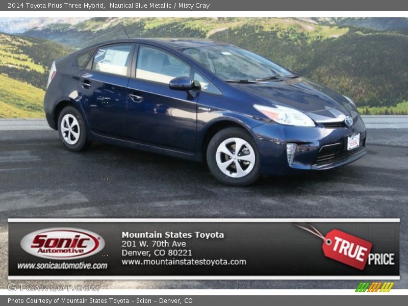 Nautical Blue Metallic / Misty Gray 2014 Toyota Prius Three Hybrid