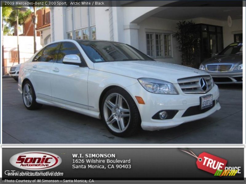 Arctic White / Black 2009 Mercedes-Benz C 300 Sport