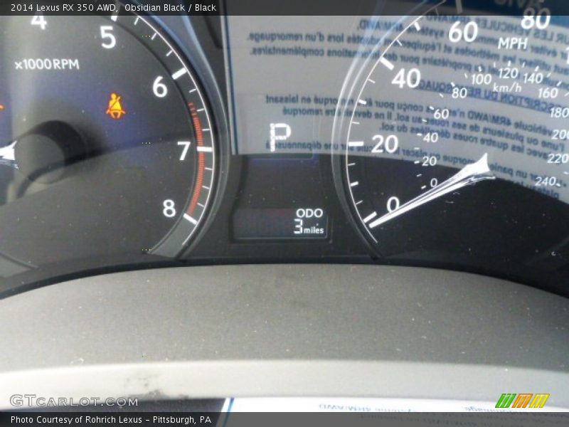 Obsidian Black / Black 2014 Lexus RX 350 AWD