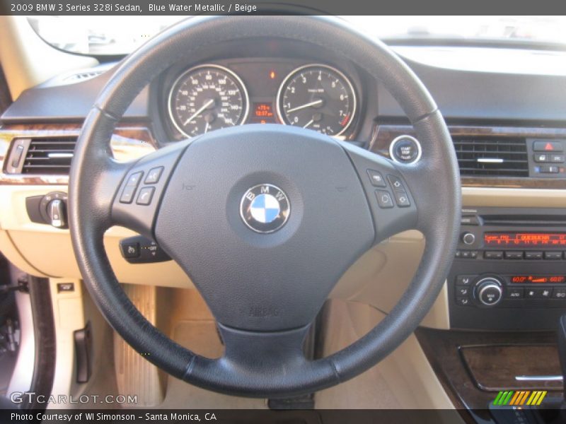 Blue Water Metallic / Beige 2009 BMW 3 Series 328i Sedan