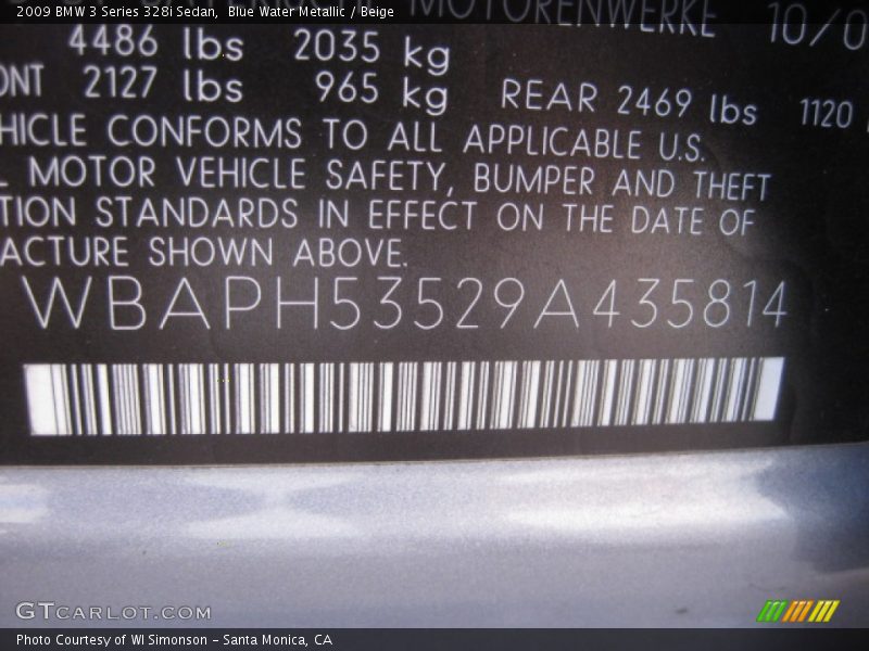 Blue Water Metallic / Beige 2009 BMW 3 Series 328i Sedan